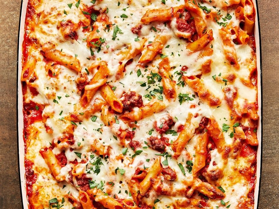 The Best Baked Mostaccioli