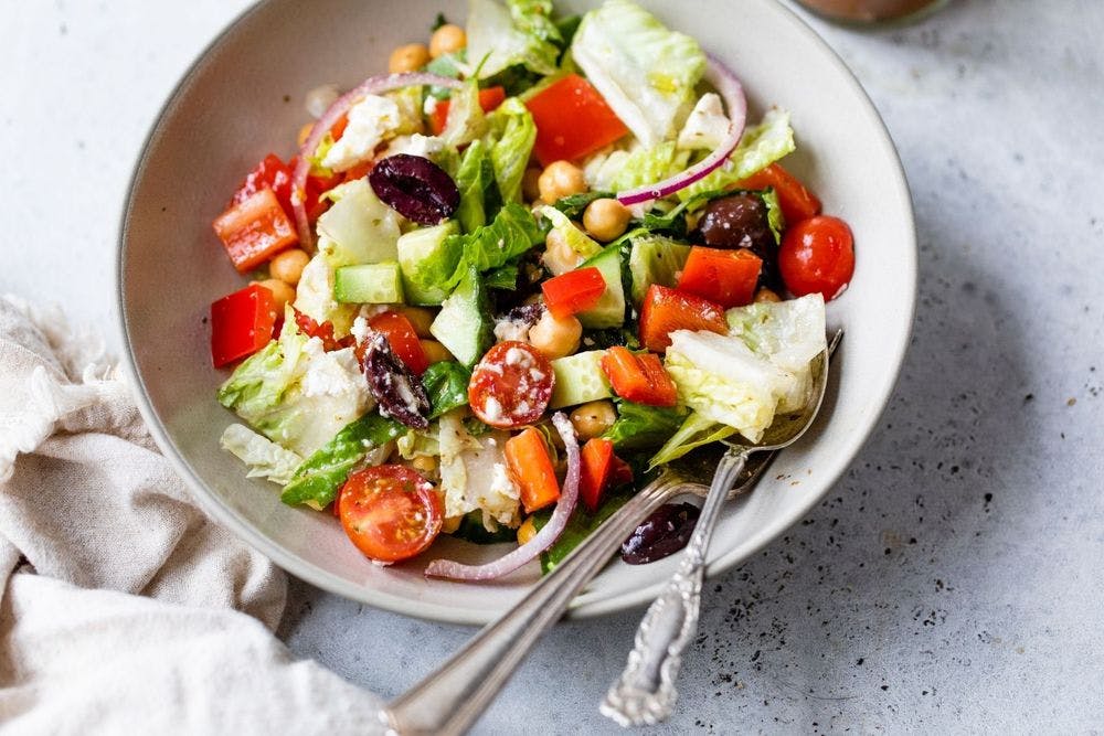 Crunchy and Bright Greek Salad